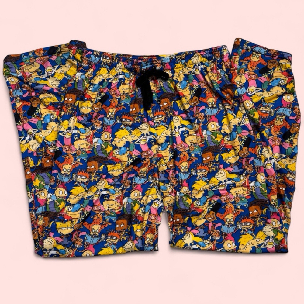 Y2K Cartoon Nickelodeon Pajamas Pants Rugrats Hey Arnold Size Small Men's